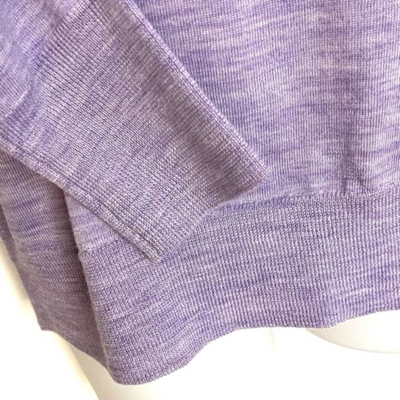 J. CREW LAVENDER MERINO WOOL COLD SHOULDER SWEATER WITH BOWS SIZE SMALL - Picture 4 of 11